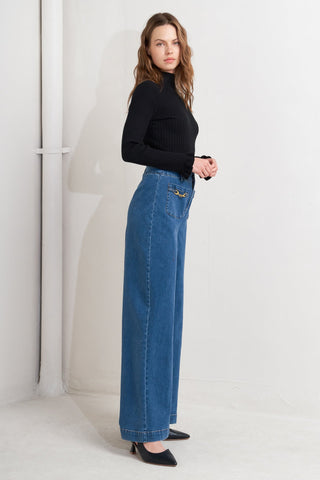 TIMELESS BLUE DENIM PANTS - By Baano