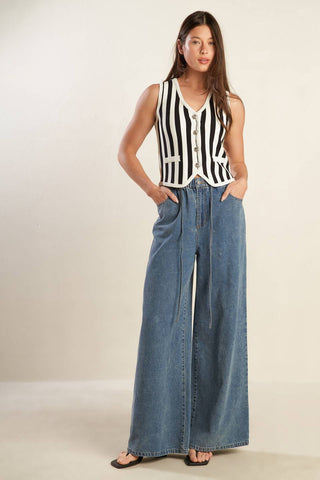 FREE TO DREAM SWEATER KNIT VEST - By Baano