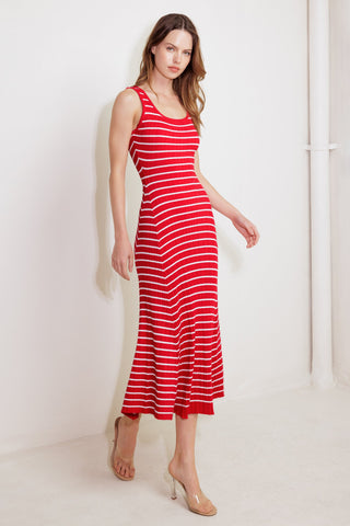 SOFT SIDE OF RED KNIT MIDI DRESS - By Baano