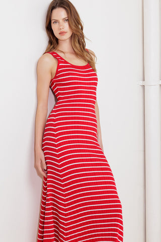 SOFT SIDE OF RED KNIT MIDI DRESS - By Baano