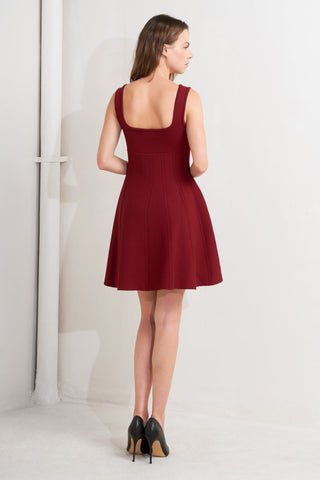 SKATER IN WINE SWEATER MINI DRESS - By Baano
