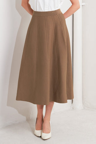 LATTE LANE SWEATER KNIT CIRCLE SKIRT - By Baano