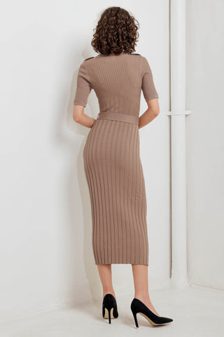 STRUCTURED CHIC SWEATER MIDI DRESS - By Baano