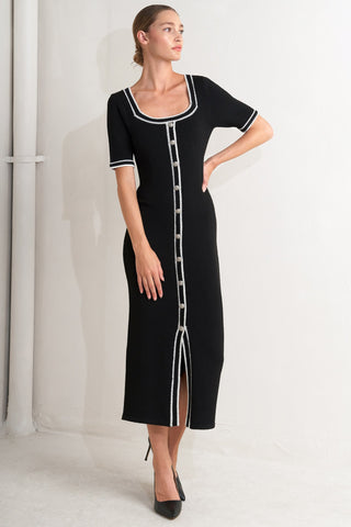 MODERN CLASSIC SWEATER KNIT MIDI DRESS - By Baano