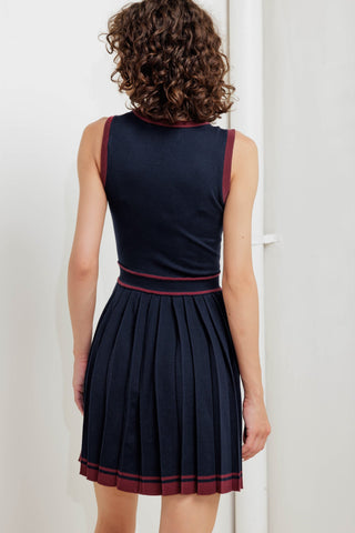 BERRY STRIPE SWEATER MINI DRESS - By Baano