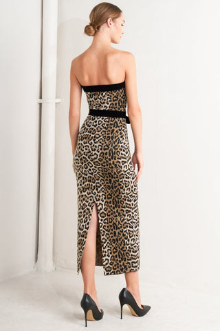 WILD ROMANCE LEOPARD KNIT MIDI DRESS - By Baano