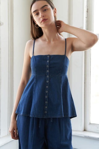 AUTHENTIC MOMENTS LIGHTWEIGHT DENIM TOP - By Baano