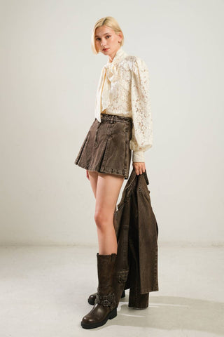 PATRIOTIC PRINCESS WOVEN LACE TOP - By Baano