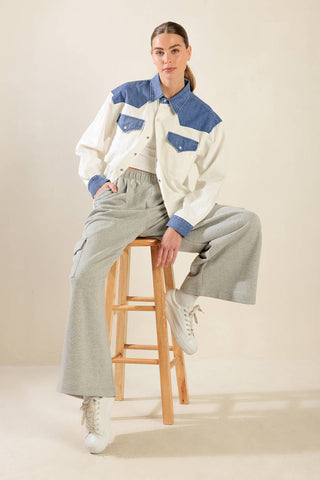 KEEP IT GOING WOVEN AND DENIM SHIRT - By Baano