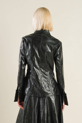 MY HEART TO YOU FAUX LEATHER TOP - By Baano