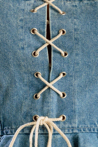 GRAND ENTRANCE INDIGO DENIM TOP - By Baano