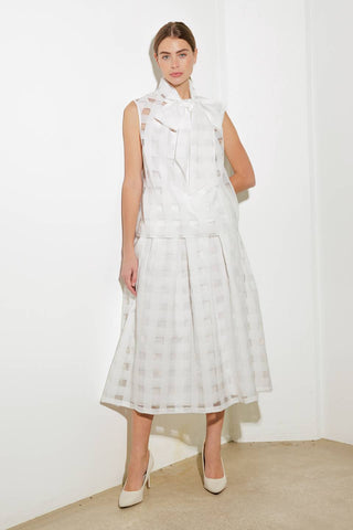 LIVE FOR US WHITE WOVEN ORGANZA TOP - By Baano