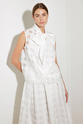 LIVE FOR US WHITE WOVEN ORGANZA TOP - By Baano