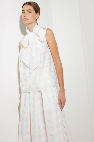 LIVE FOR US WHITE WOVEN ORGANZA TOP - By Baano