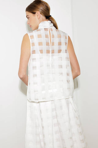 LIVE FOR US WHITE WOVEN ORGANZA TOP - By Baano
