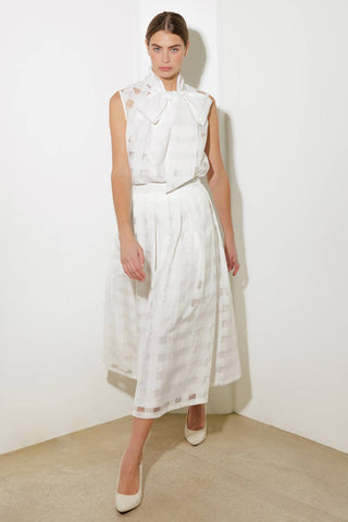 LIVE FOR US WHITE WOVEN ORGANZA TOP - By Baano