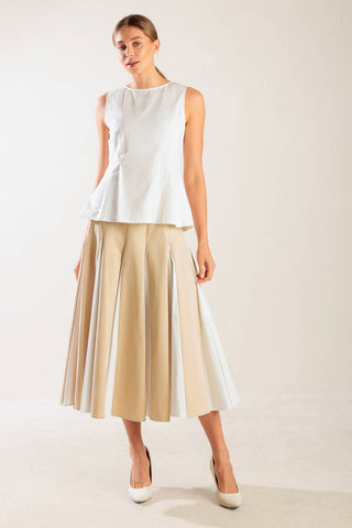 FIRST DATE WHITE WOVEN TOP - By Baano