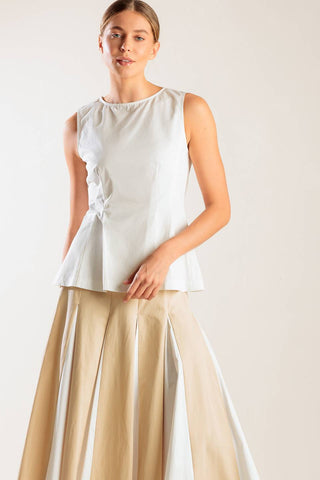 FIRST DATE WHITE WOVEN TOP - By Baano