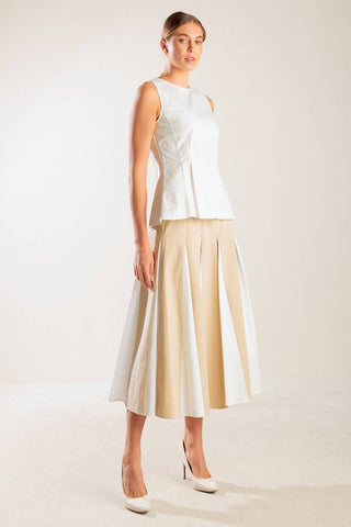 FIRST DATE WHITE WOVEN TOP - By Baano