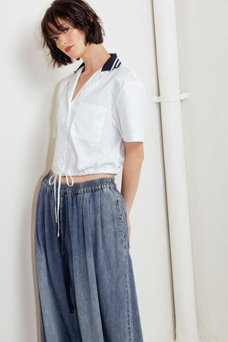 COASTAL COLLAR WOVEN CROP TOP - By Baano