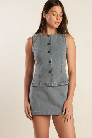 DAISY DATE DENIM VEST - By Baano