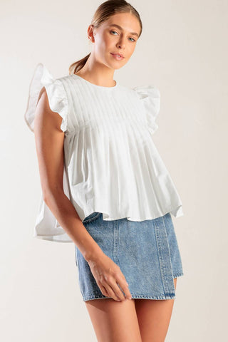 MEMORIES IN FOCUS WHITE WOVEN TOP - By Baano