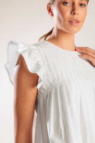 MEMORIES IN FOCUS WHITE WOVEN TOP - By Baano