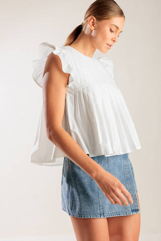 MEMORIES IN FOCUS WHITE WOVEN TOP - By Baano