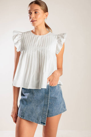 MEMORIES IN FOCUS WHITE WOVEN TOP - By Baano