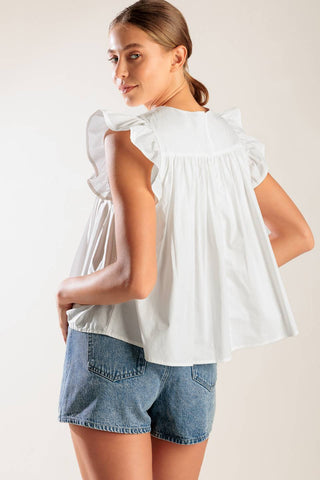 MEMORIES IN FOCUS WHITE WOVEN TOP - By Baano