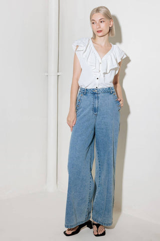 MADE FOR ROMANCE OFF WHITE WOVEN TOP - By Baano