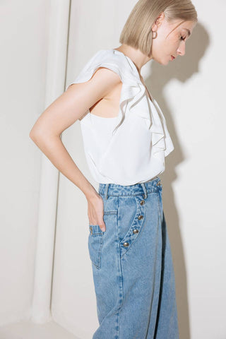 MADE FOR ROMANCE OFF WHITE WOVEN TOP - By Baano