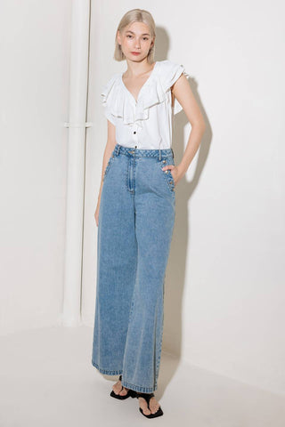 MADE FOR ROMANCE OFF WHITE WOVEN TOP - By Baano