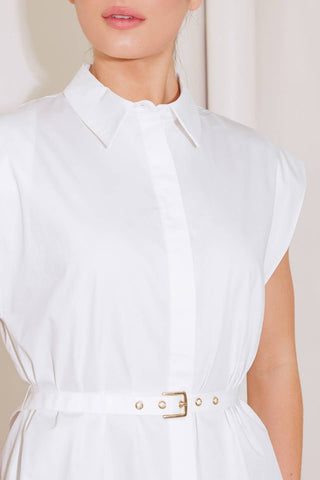 ON CLOUD NINE WHITE WOVEN TOP - By Baano