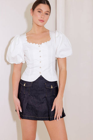 NEVER ORDINARY WHITE WOVEN TOP - By Baano
