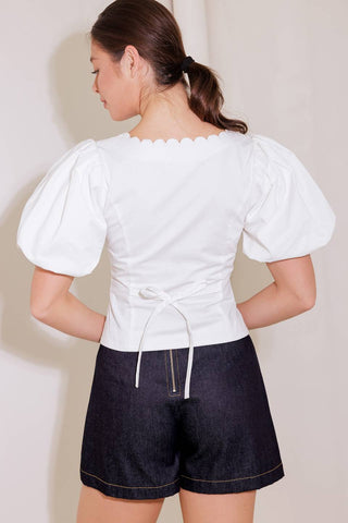 NEVER ORDINARY WHITE WOVEN TOP - By Baano