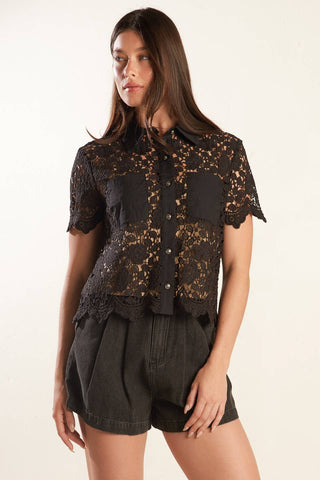 DREAM OF THE FLEET WOVEN LACE TOP - By Baano
