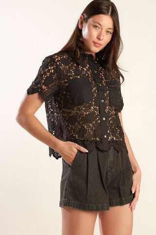 DREAM OF THE FLEET WOVEN LACE TOP - By Baano