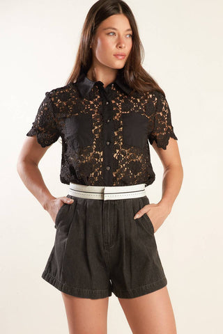 DREAM OF THE FLEET WOVEN LACE TOP - By Baano