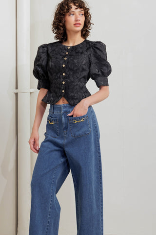 QUIET LUXE ROMANCE WOVEN TOP - By Baano