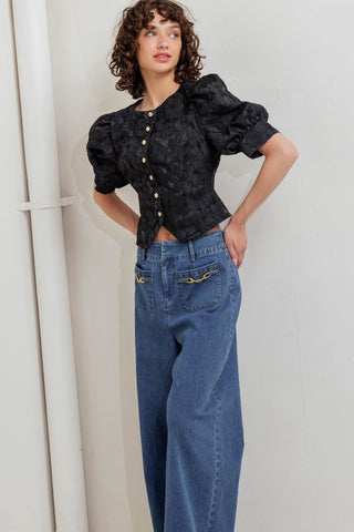 QUIET LUXE ROMANCE WOVEN TOP - By Baano