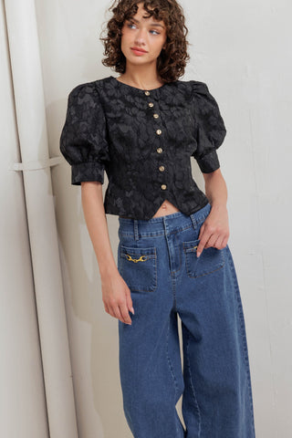 QUIET LUXE ROMANCE WOVEN TOP - By Baano