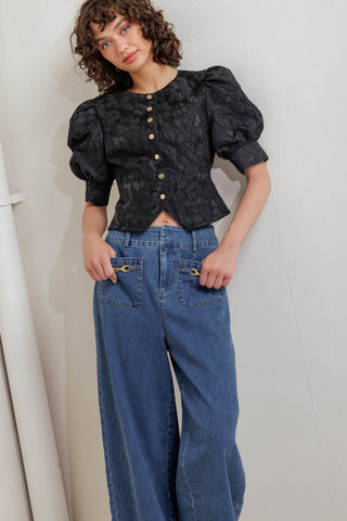 QUIET LUXE ROMANCE WOVEN TOP - By Baano