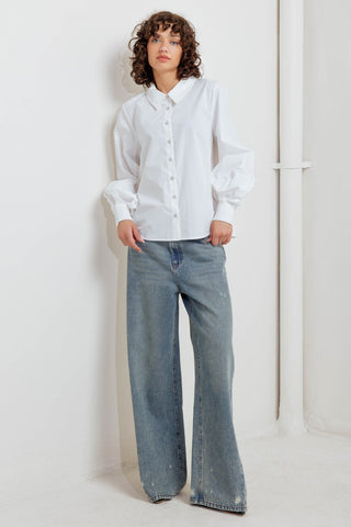 WHITE NOISE SOLID WOVEN TOP - By Baano