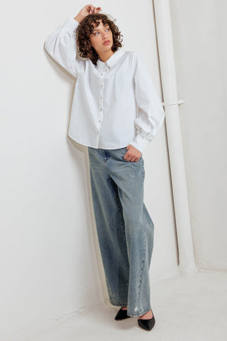 WHITE NOISE SOLID WOVEN TOP - By Baano