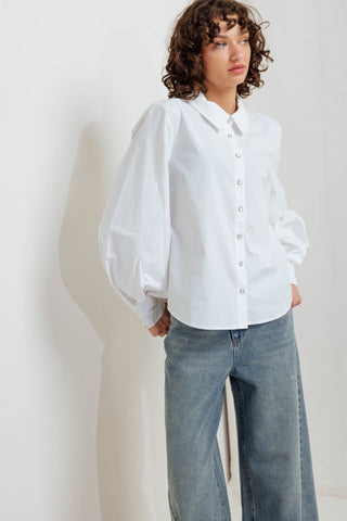 WHITE NOISE SOLID WOVEN TOP - By Baano