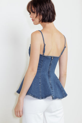 POWER POISE INDIGO CAMI TOP - By Baano