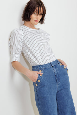 COCOON HOUR WHITE WOVEN TOP - By Baano