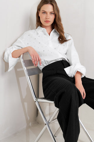 CRYSTAL TOUCH WOVEN SHIRT - By Baano