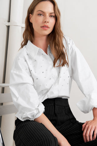 CRYSTAL TOUCH WOVEN SHIRT - By Baano